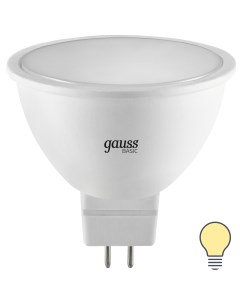 Лампа светодиодная MR16 GU5 3 170 240 В 6 5 Вт спот матовая 500 лм теплый белый свет Gauss