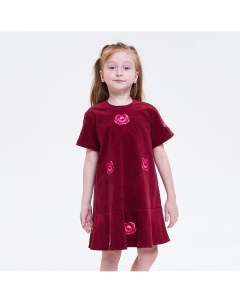 Бордовое платье с цветочным принтом Polusha