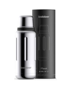 Термос Flask 1000 1л серебристый черный Bobber
