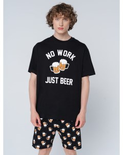 Хлопковая пижама с футболкой и шортами с принтом пива Твое