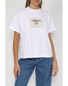 Хлопковая футболка с логотипом Calvin klein jeans