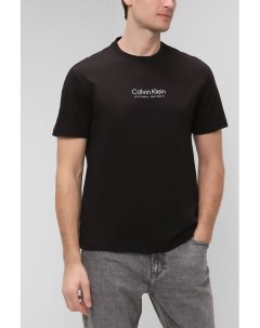 Хлопковая футболка с логотипом Calvin klein