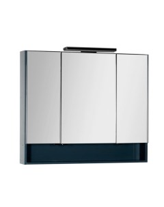 Зеркальный шкаф для ванной Виго 100 сине серый Aquanet