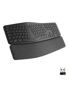 Клавиатура беспроводная ERGO K860 ножничная Bluetooth USB черный 920 010110 Logitech