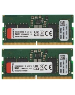 Комплект памяти DDR5 SODIMM 16Gb 2x8Gb 4800MHz CL40 1 1V KVR48S40BS6K2 16 Retail Kingston