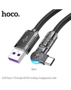 Кабель USB USB Type C прямой угловой 5А 1 2 м черный U118 Hoco