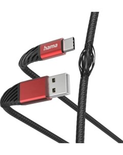Кабель USB USB Type C 3А 1 5 м черный красный H 201540 00201540 Hama
