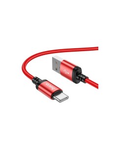 Кабель USB USB Type C быстрая зарядка 3А 1 м красный Wind X89 Hoco