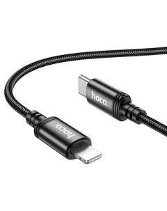 Кабель USB Type C Lightning 8 pin быстрая зарядка 3А 1 м черный Wind X89 Hoco