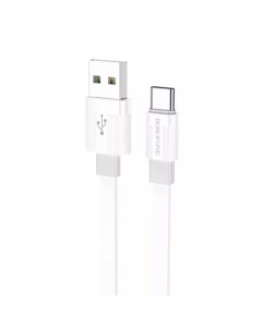 Кабель USB USB Type C плоский 3А 1 м белый серый Union BX89 6974443389487 Borofone