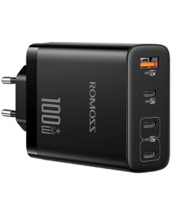Сетевое зарядное устройство AC100H 100 Вт USB 3xUSB type C Quick Charge PD черный Romoss