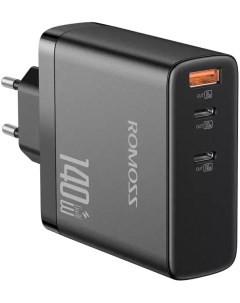 Сетевое зарядное устройство AC140H 140 Вт USB 2xUSB type C Quick Charge PD черный Romoss