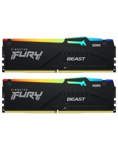 Комплект памяти DDR5 DIMM 32Gb 2x16Gb 5200 MHz CL36 1 25 В FURY Beast Black RGB EXPO KF552C36BBEAK2  Kingston