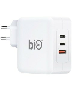 Сетевое зарядное устройство 100 Вт USB 2xUSB type C Quick Charge PD белый BXP GAN PD A2C 100W Bion