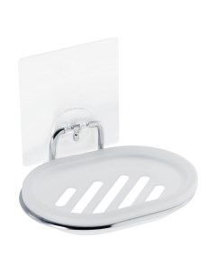 Мыльница для ванной Lite с держателем металл хром пластик белая KLE LT036 8538 Kleber