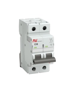 Автоматический выключатель Averes AV 6 2Р 10А тип C 6 кА 230 В на DIN рейку mcb6 2 10C av Ekf
