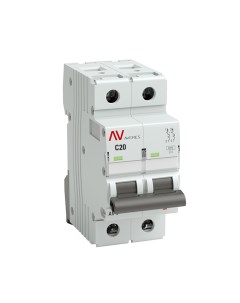 Автоматический выключатель Averes AV 9 2Р 20А тип C 6 кА 230 В на DIN рейку mcb6 2 20C av Ekf