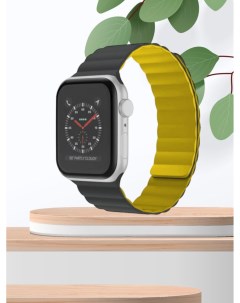 Силиконовый ремешок с магнитной застежкой для Apple Watch 38 40 41mm BLACK YELLOW Mutural