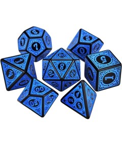 Набор игральных кубиков Синие узорные Nobrand
