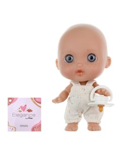 Кукла пупс ELEGANCE Pequitas виниловая 17 см в белом комбинезончике Arias