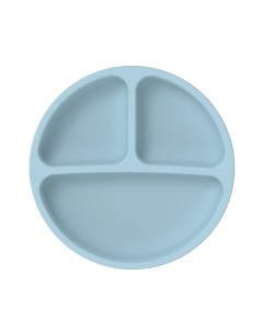 Детская силиконовая тарелка на присоске голубая Nobrand