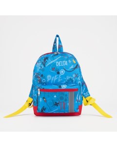 Рюкзак на молнии наружный карман светоотражающая полоса голубой Зфтс