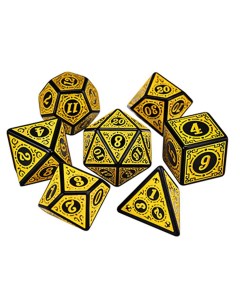 Набор игральных кубиков Желтые узорные Nobrand