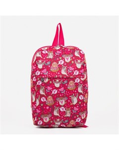Рюкзак на молнии 2 наружных кармана розовый Зфтс