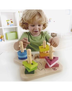 Развивающая игрушка Пирамидка геометрическая деревянная головоломка E0411_HP Hape