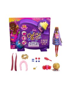 Кукла сюрприз Color Reveal Glitter Сменные причёски фиолетовы волосы HBG38 1 шт Barbie