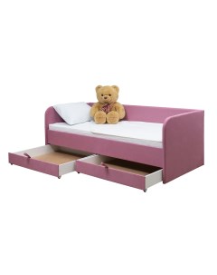 Детская диван кровать Софт ящики для хранения розовый 190х80 см М-стиль