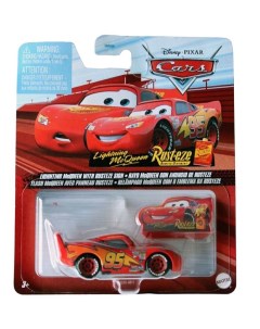 Машинка Disney Pixar Mattel Тачки Lightning Mcqueen With Rusteze Sign красный Cars
