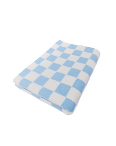 Одеяло байковое детское клетка 4х4 голубая Промгрупп