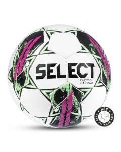 Футбольный мяч Futsal Attack V22 4 размер светло зеленый белый Select