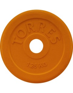 Диск для штанги PL50381 1 25 кг 25 мм обрезиненный оранжевый Torres