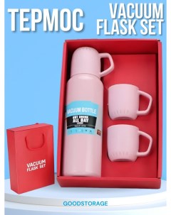 Термос Vacuum Flask Set 1 литр розовый Nobrand
