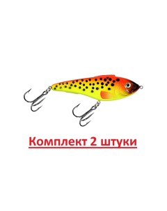 Воблер для рыбалки РЕТРО Floating 123820 2 070 желто оранжевый пятнистик Aqua