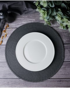 Тарелка обеденная Line 25 см белая фарфор Porland