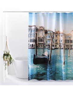 Штора для ванной Curtain Venice размер 180x180 см Рыжий кот