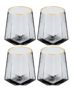 Набор стаканов Ice Crystal 10х10х11 см 450 мл 4 шт графит стекло Elan gallery