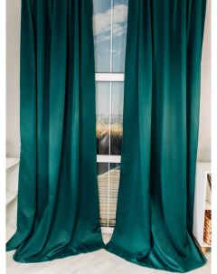 Комплект штор 150х270 блэкаут зеленый Linen way