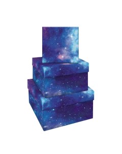 Набор квадратныx коробок 3в1 В глубинаx космоса 19 5x19 5x11 15 5x15 5x9см Meshu