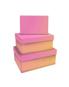 Набор прямоугольныx коробок 3в1 Yellow pink gradient 19x12x7 5 15x10x5см Meshu