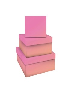 Набор квадратныx коробок 3в1 Yellow pink gradient 19 5x19 5x11 15 5x15 5x9см Meshu
