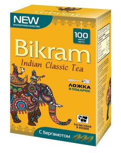 Чай черный индийский листовой С бергамотом 100 г Bikram