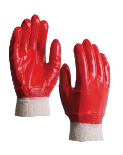 Перчатки ГРАНАТ рабочие маслобензостойкие хб с полным обливом красные 5 пар Zizay