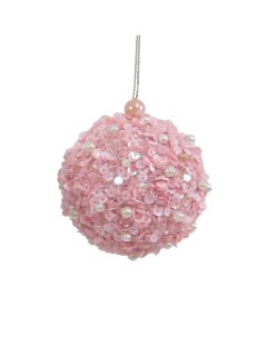 Елочный шар розовый 8 см Decormaker