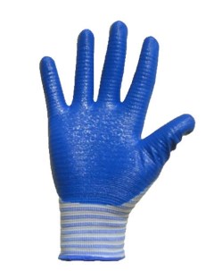 Перчатки нейлоновые с нитриловым покрытием синие 7 шт Nobrand