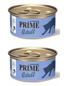 Консервы для кошек Adult тунец с сурими в собственном соку 2 шт по 70 г Prime