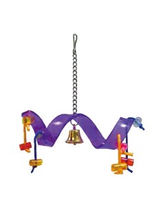 Игрушка для птиц Спираль с колокольчиком фиолетовая пластик 20х5 5х19 5 см Skyrus